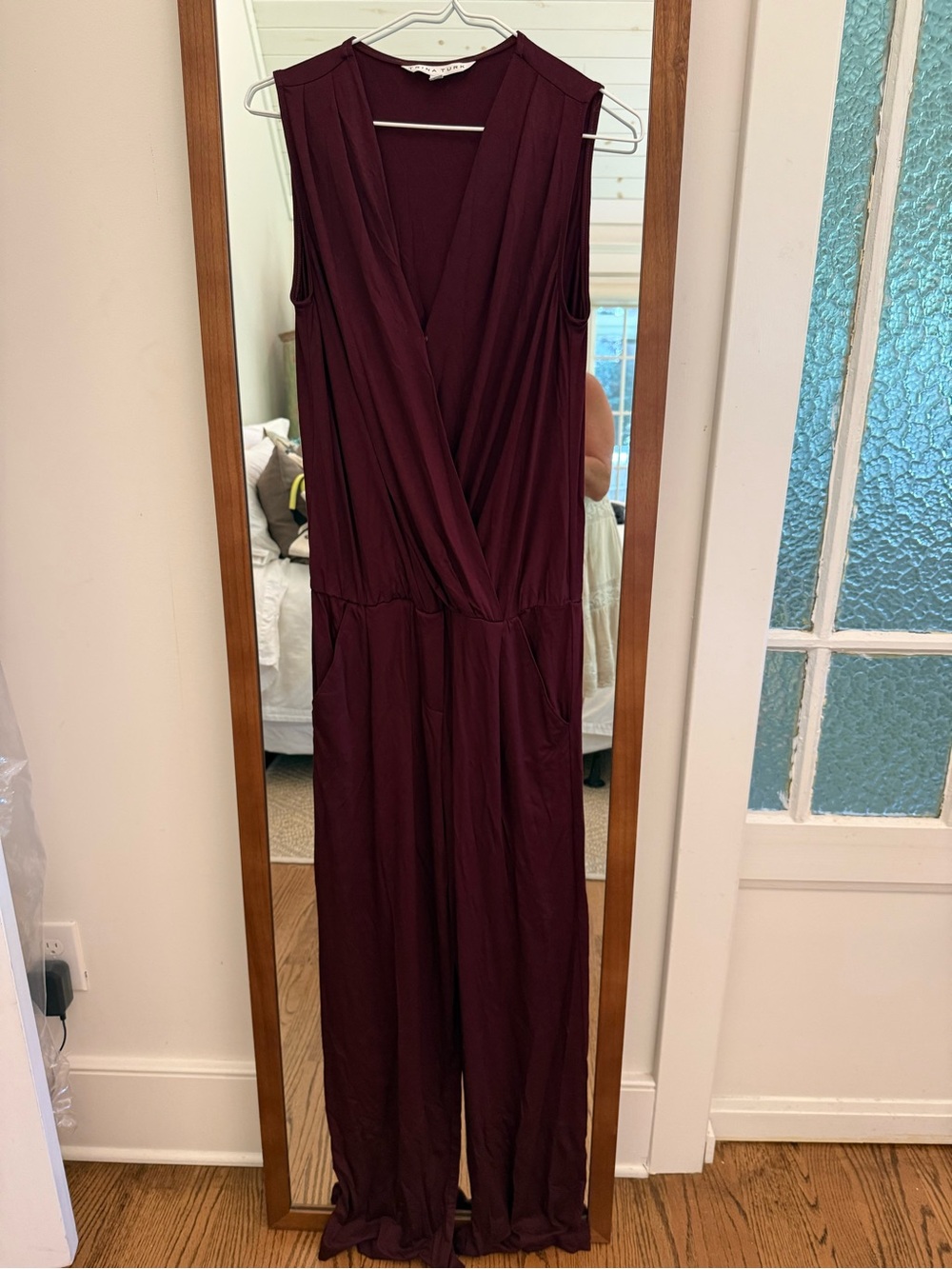 Trina Turk Sleeveless Wine Burgundy Jumpsuit